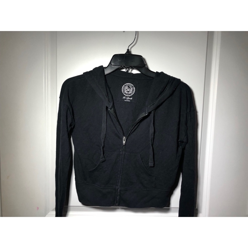 Black Cropped Hoodie